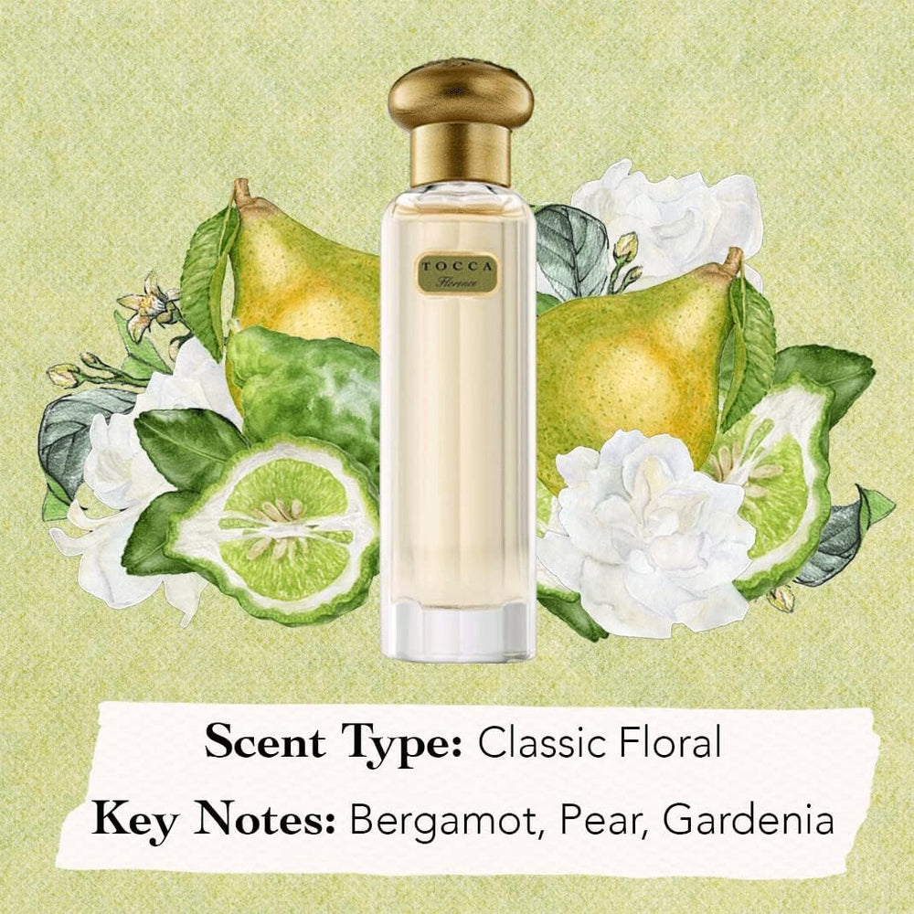 TOCCA Florence 20ml mini bottle for portable, on-the-go fragrance.