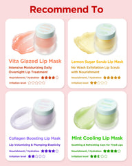 TOCOBO Collagen Lip Mask with jar and spatula conveys easy bedtime routine.