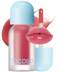 TOCOBO Juicy Berry Lip Oil bottle pour with sleek packaging and precise applicator