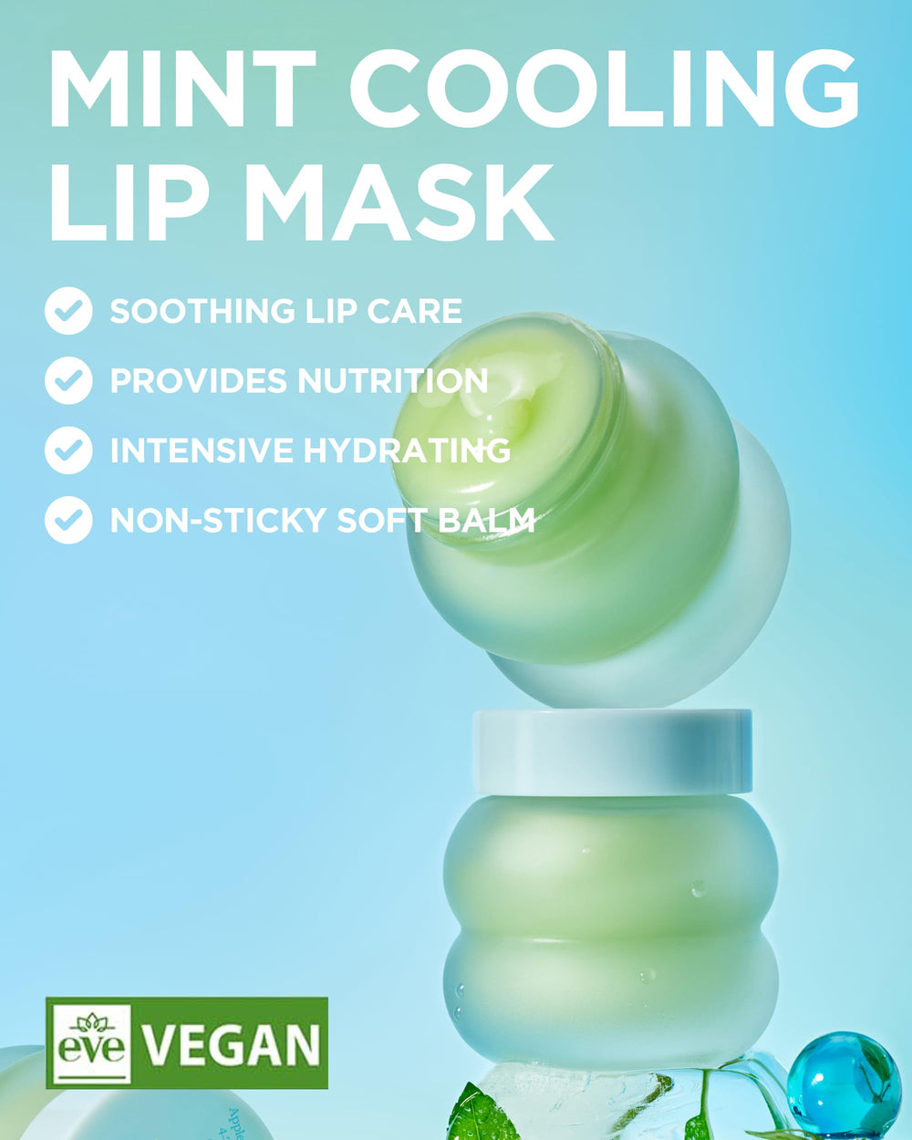 TOCOBO Mint Cooling Lip Mask tube closeup reveals creamy texture and cooling sensation.