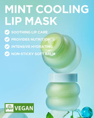 TOCOBO Mint Cooling Lip Mask tube closeup reveals creamy texture and cooling sensation.