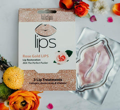 ToGoSpa LIPS close-up shows premium mask packaging highlighting collagen and antioxidants