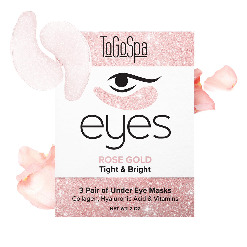 ToGoSpa Rose Gold EYES pack shot showing premium under-eye repair masks.