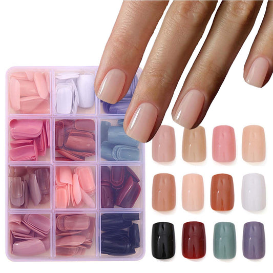 TOGZOM square press-on nails kit with 12 sizes for quick at-home manicure
