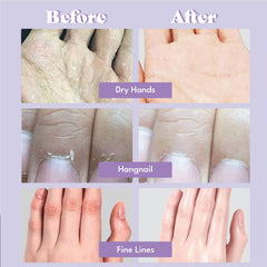 Hands wearing soft mask gloves show smooth, hydrated skin.