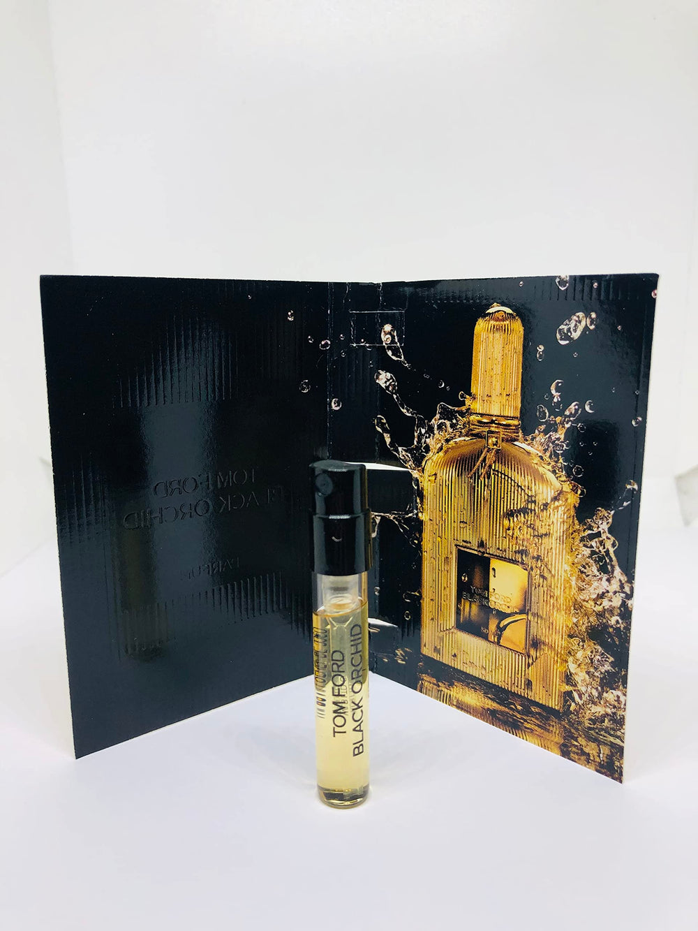 Tom Ford Black Orchid Parfum sample vial with cap, travel-friendly