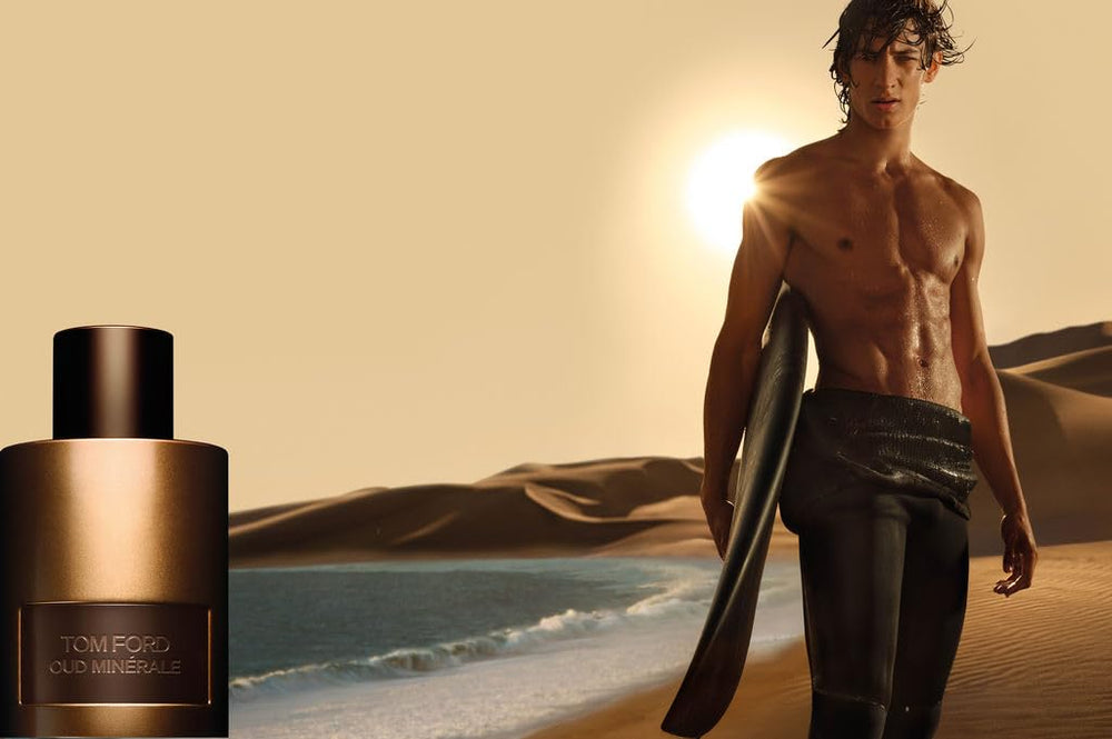 Tom Ford Oud Minerale ocean motif detail evokes marine notes.