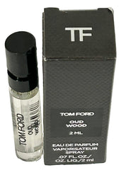 Tom Ford Oud Wood spray application demonstrates portable fragrance on the go.