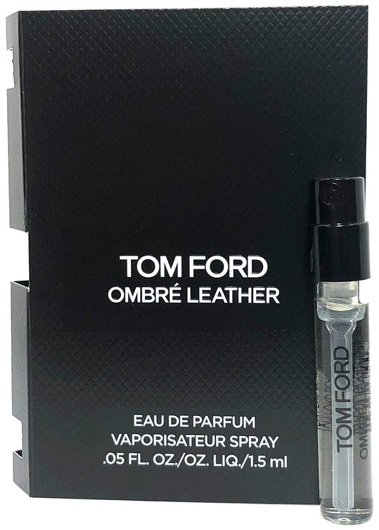 Tom Ford Ombre Leather bottle in matte black, presenting tactile luxury for bold fragrance moments.