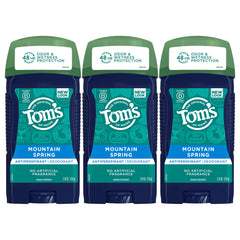 Tom's of Maine Mountain Spring antiperspirant for men 3-pack with 2.8 oz sticks, ready for daily use