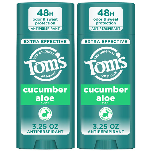 Tom’s of Maine Cucumber Aloe antiperspirant two-pack front view with unisex branding