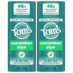 Tom’s of Maine Cucumber Aloe antiperspirant two-pack front view with unisex branding