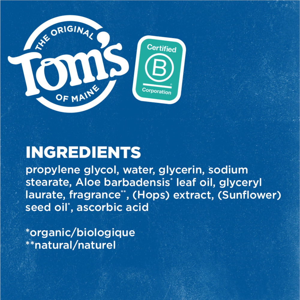 Tom's of Maine Mountain Spring 24-hour protection showcases all-day freshness.