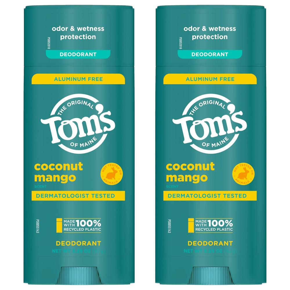 Smooth glide application of Tom's of Maine deodorant stick.