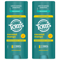 Smooth glide application of Tom's of Maine deodorant stick.