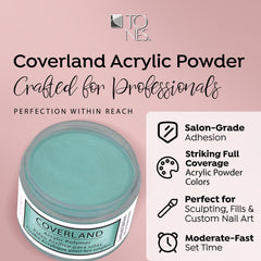tones coverland april showers sculpted nails under bright studio lights