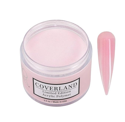 TONES Coverland blush pink acrylic powder in a jar for full-coverage nails.