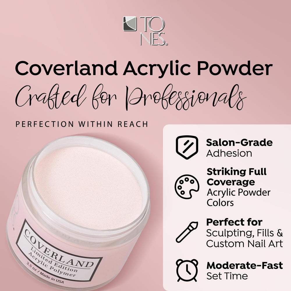 TONES Coverland Dolce Vita brush applying powder for precise shaping and durable results.