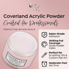 TONES Coverland Tan Nude nail art setup for precise shaping.
