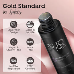 MMA-free and HEMA-free formula for comfortable manicure sessions.