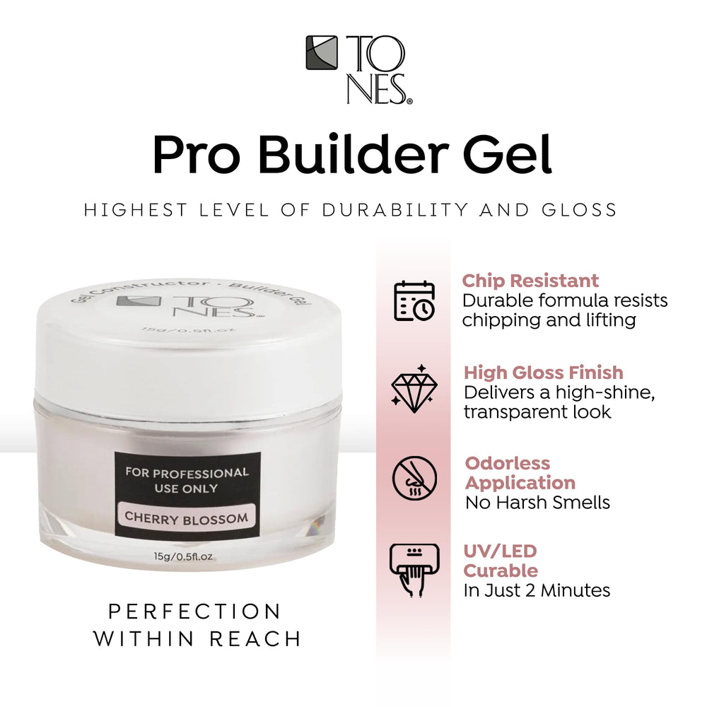 TONES Cherry Blossom gel brush applying precise sculpting for clean lines