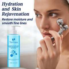 TonGass collagen peptides create a supple skin feel across face and neck.