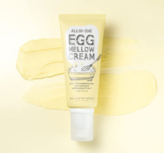 Too Cool For School Egg Mellow Cream texture swatch on skin demonstrates smooth finish.