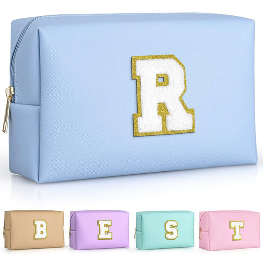 TOPEAST cosmetic travel bag in sky blue for organized makeup on the go.