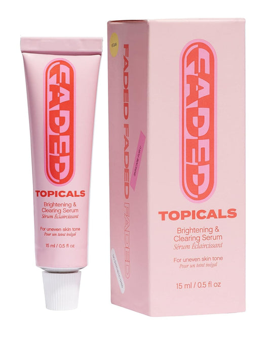 Topicals Faded bottle pour demonstrates easy daily application for brightening routines
