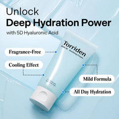 Torriden Dive In 5D hyaluronic acid complex diagram highlights layered moisture delivery.