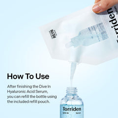 Torriden DIVE IN Serum applying step for even coverage