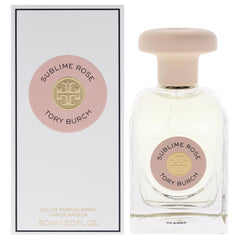 Tory Burch Sublime Rose EDP bottle on display for elegant daily wear