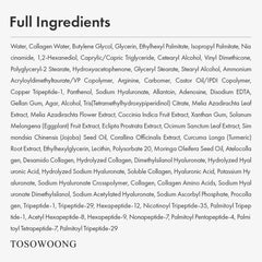 TOSOWOONG Cream on skin shows quick absorption and subtle glow.