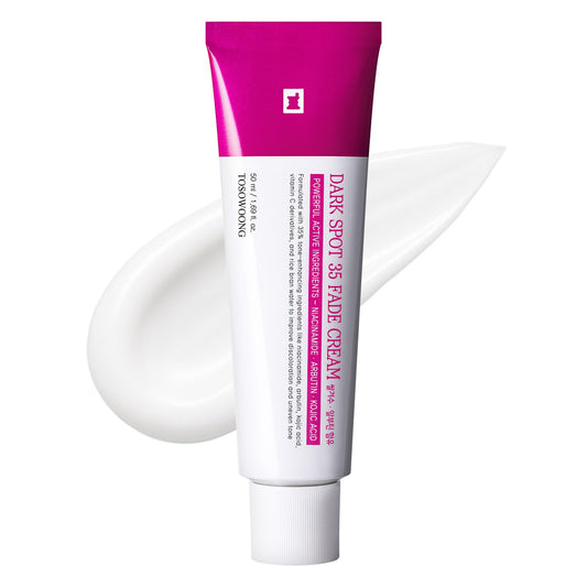 TOSOWOONG Dark Spot 35 cream jar closeup showing premium ingredients for even tone.