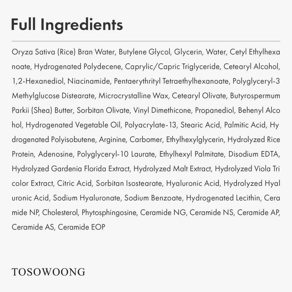 Real Glow Rice Cream absorbed quickly for a soft, non-greasy finish by TOSOWOONG.