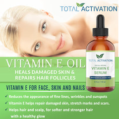 Texture close-up of Total Activation Vitamin E Serum showing light, non-greasy finish