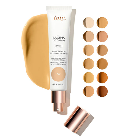 Toty Lumina CC Cream front view; mineral SPF 50+ protection for even complexion
