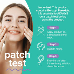 Touch Benzoyl Peroxide 2.5% gel worn under makeup for seamless wear.