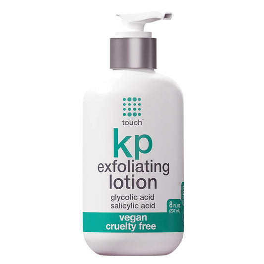 TOUCH Glycolic Acid Lotion bottle ready for KP exfoliation and hydration.