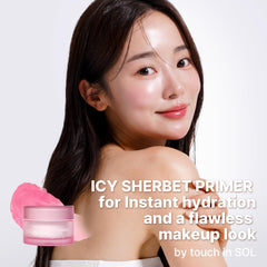 Touch in Sol Icy Sherbet Primer swirl texture provides a smooth base.