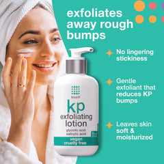 TOUCH KP lotion application on arm demonstrates moisturizing coverage and smooth feel.