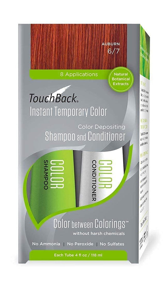 TouchBack Auburn Color Shampoo bottle displaying vibrant color refresh for hair.