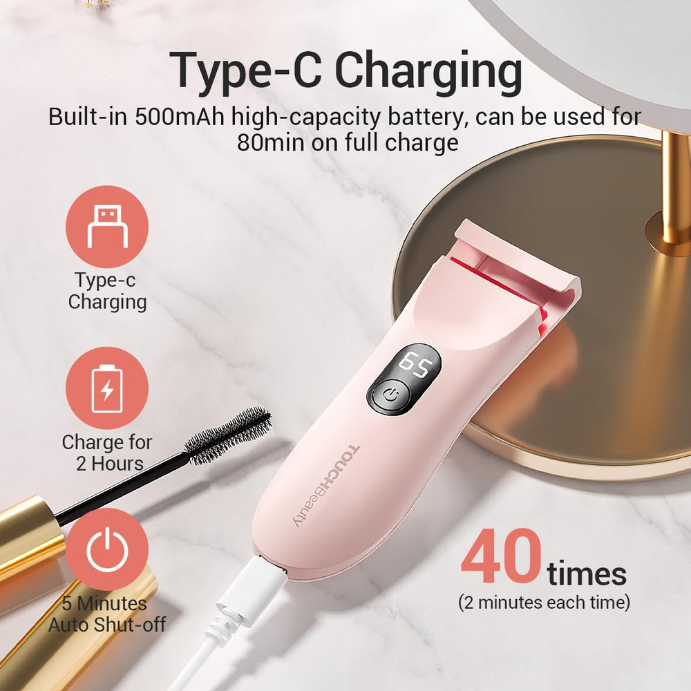 TOUCHBeauty universal eye-fit design curls all lashes evenly.