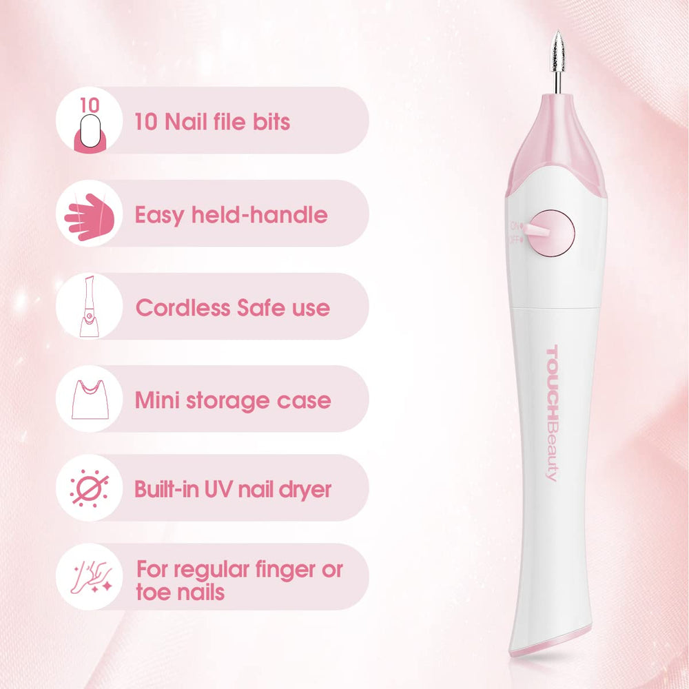 TOUCHBeauty UV nail dryer stand allows quick drying and tool sanitation between steps.