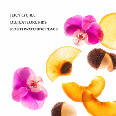 Touchland Peachy Lychee Mist application spray demonstrates fine mist for quick refresh