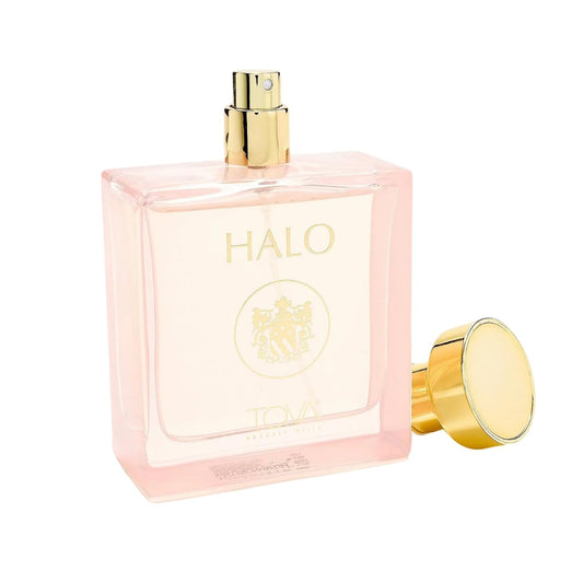 Tova Halo EDP bottle front shows elegant design for daily luxury.