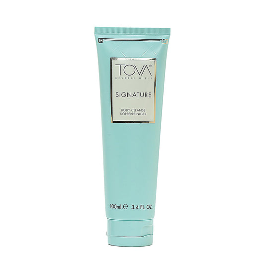 Tova Signature Body Cleanse bottle front showing travel-friendly design and premium branding