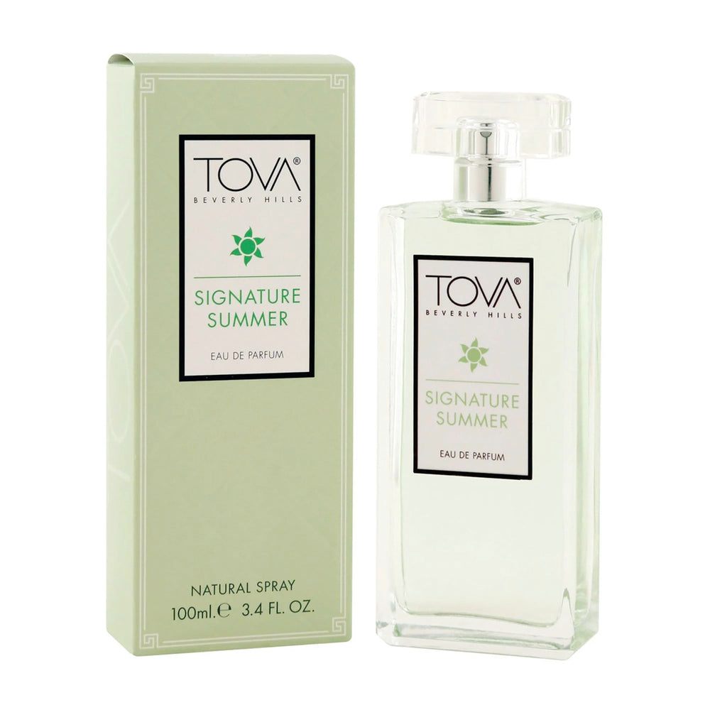 Tova Signature Summer bottle close-up showcasing premium packaging ideal for gifting