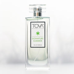 Tova Signature Summer packaging with logo for a luxury fragrance experience