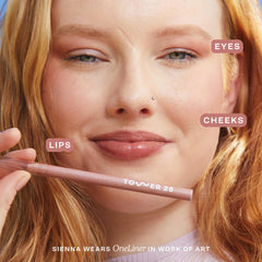 Tower 28 OneLiner lip fill provides a matte base with hydrated lips.